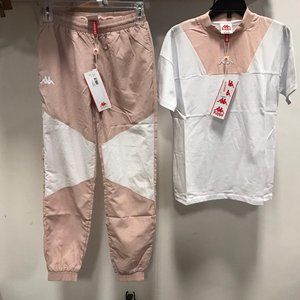 NWT KAPPA 2pc set RAIN PANT Trouser T-Shirt TEE M